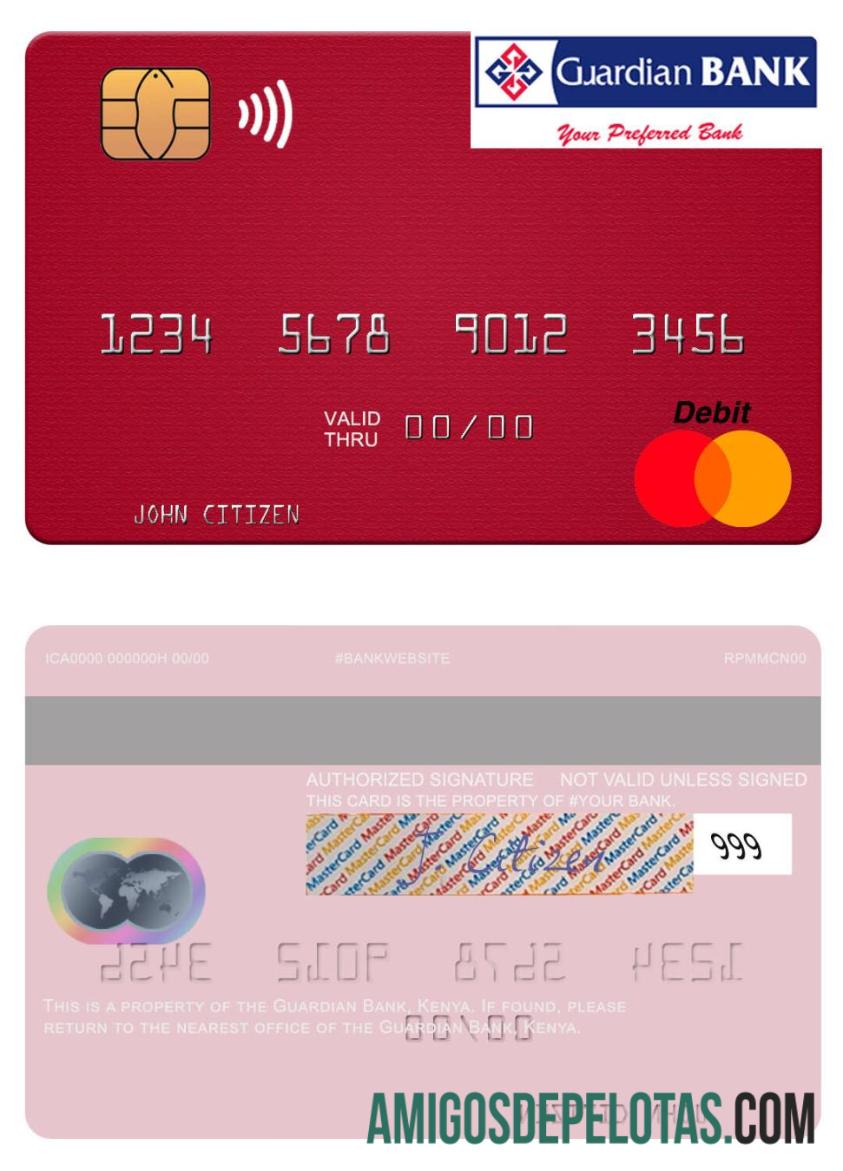 Kenya Guardian Bank Mastercard sample